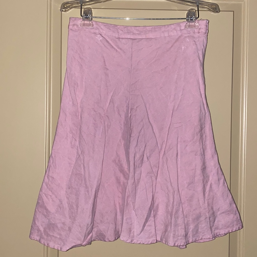 Alexandra Bartlett midi skirt size 8 100% linen lining 100% cotton L zipper